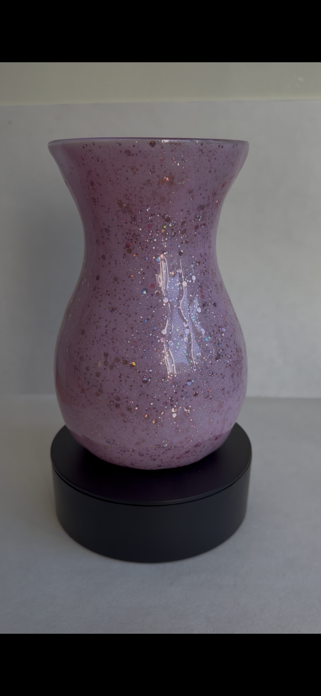 Resin Coated Glass Vase - Pink & Glittery
