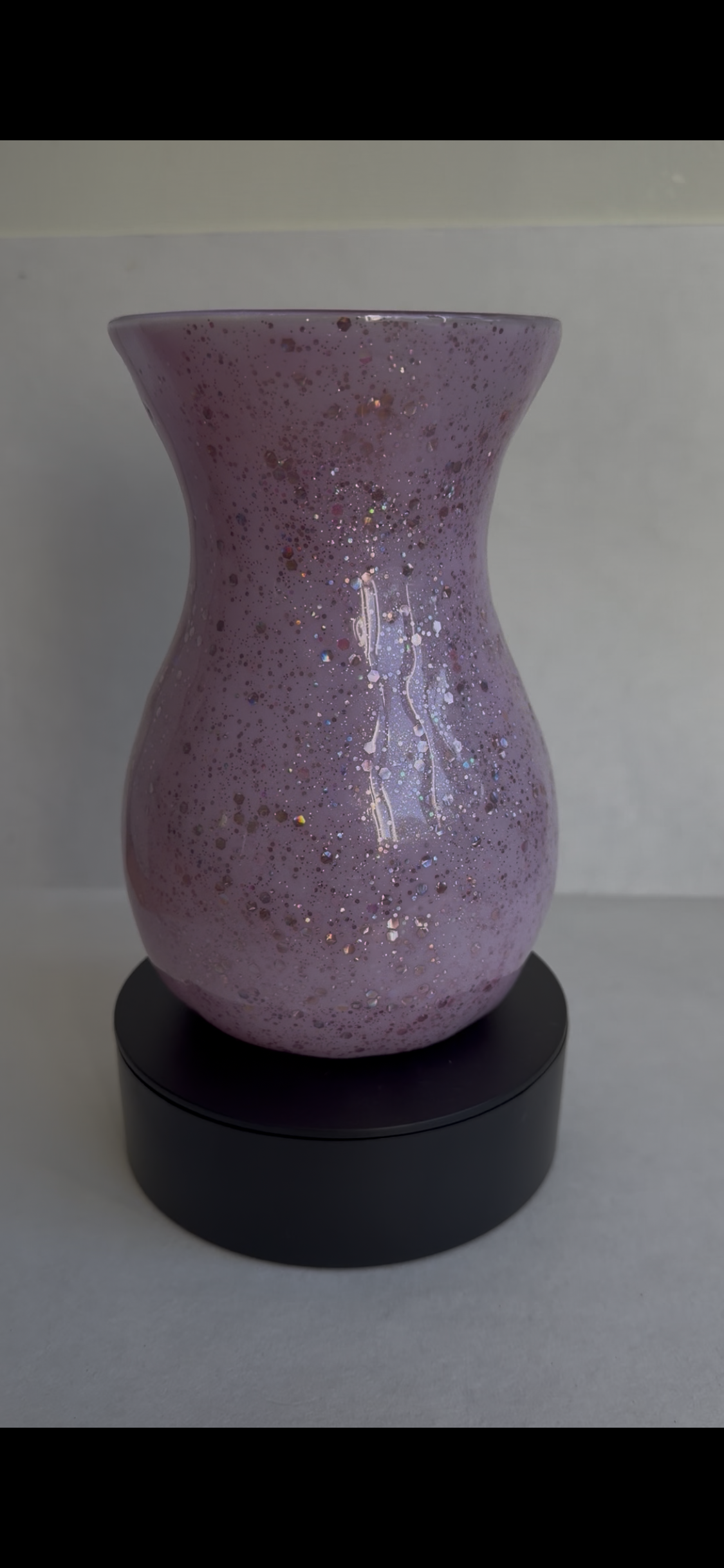 Resin Coated Glass Vase - Pink & Glittery