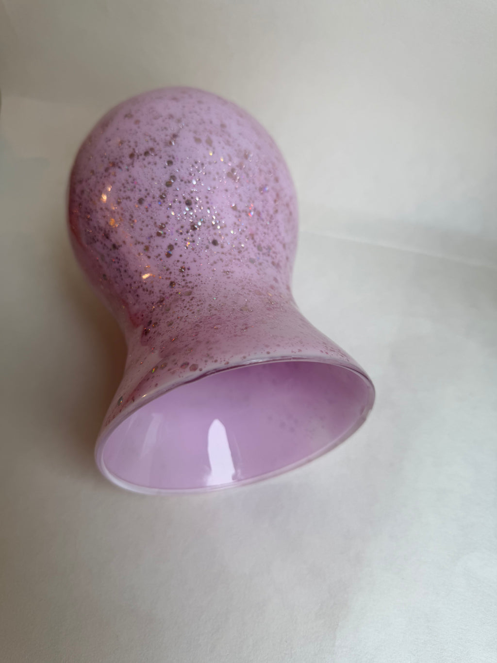 Resin Coated Glass Vase - Pink & Glittery