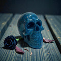 Large Resin Skull - Holographic Glitter - Blue & Green