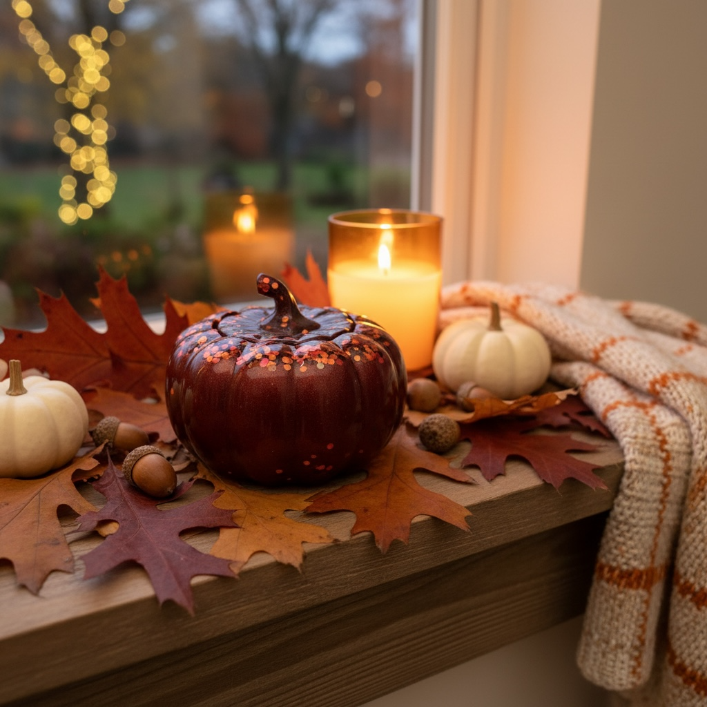 Orange/Bronze Glittery Pumpkin