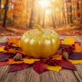 Resin Pumpkin Pot - Yellow & Glittery