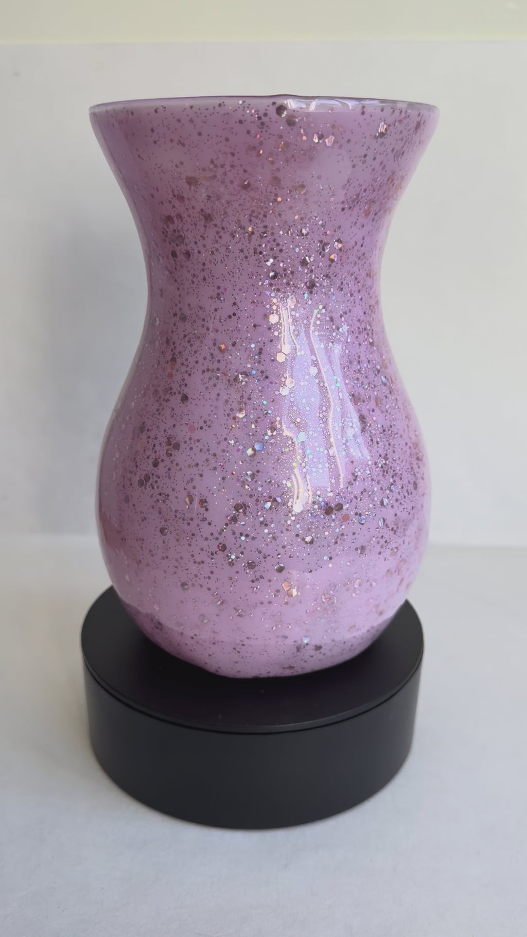 Resin Coated Glass Vase - Pink & Glittery